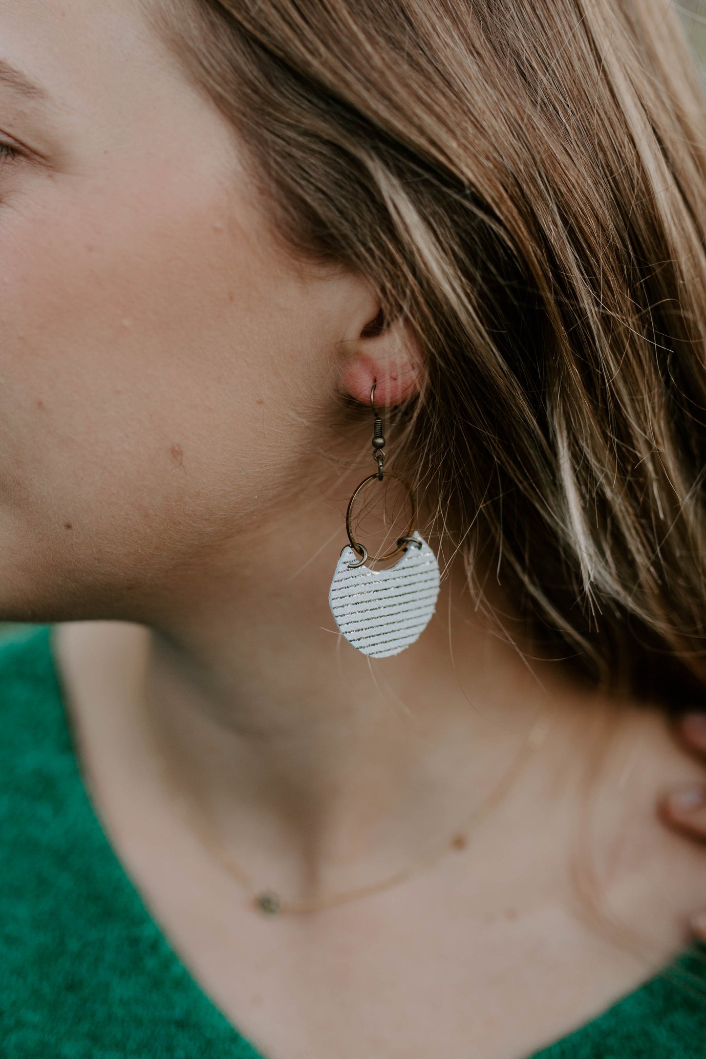 Striped Silver June Dangles